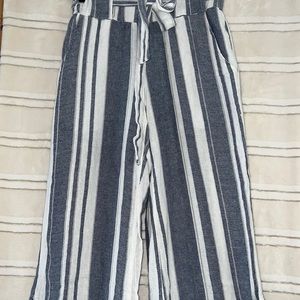 Indigo Rein Striped Linen Wide Legged Pants